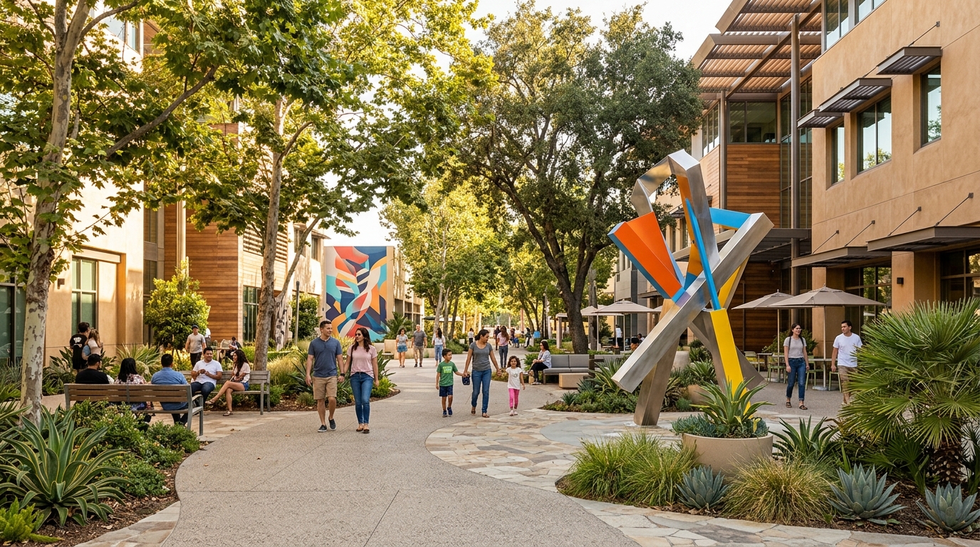 Public art and civic space in an inland Orange County cultural district